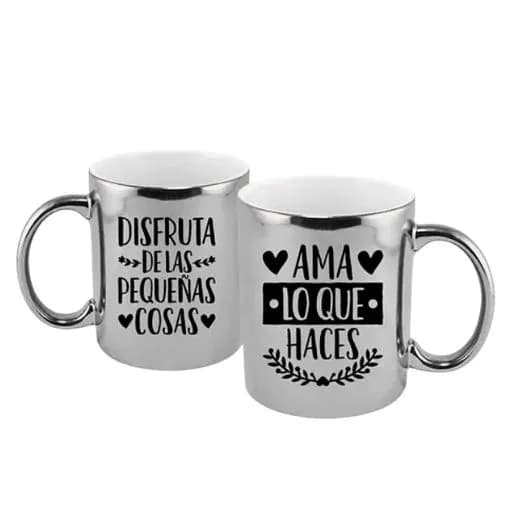 Taza Espejo Plateada 11onz