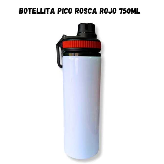 Botellita 750ml Pico Rosca Rojo
