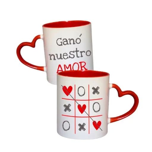 Taza Aza Corazón Dos Tonos Rojo