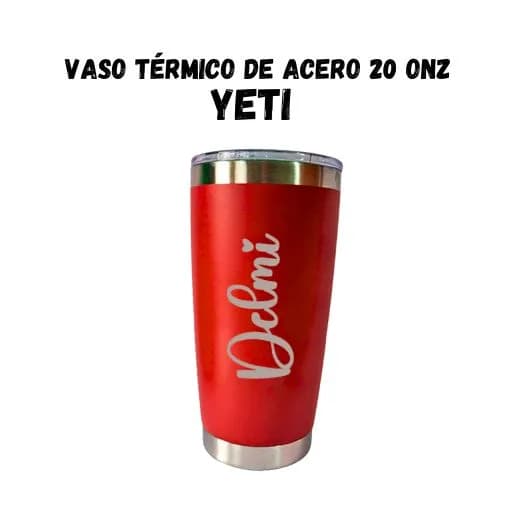 Laser Vaso Térmico de Acero 20onz Yeti Rojo / Rosa