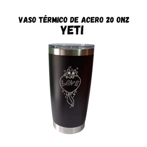 Laser Vaso Térmico de Acero 20onz Yeti Negro