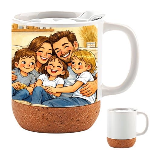 TAZA CON VASE DE CORCHO 13ONZ