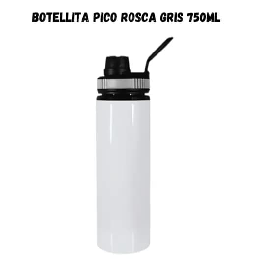 Botellita 750ml Pico Rosca Gris
