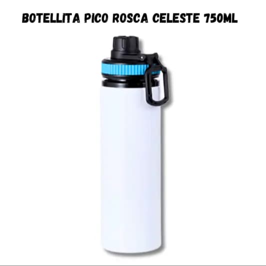 Botellita 750ml Pico Rosca Celeste