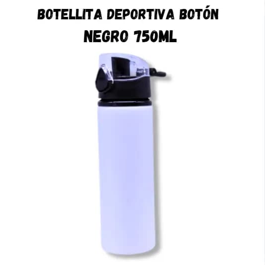 Botellita Deportiva 750ml Botón Negro