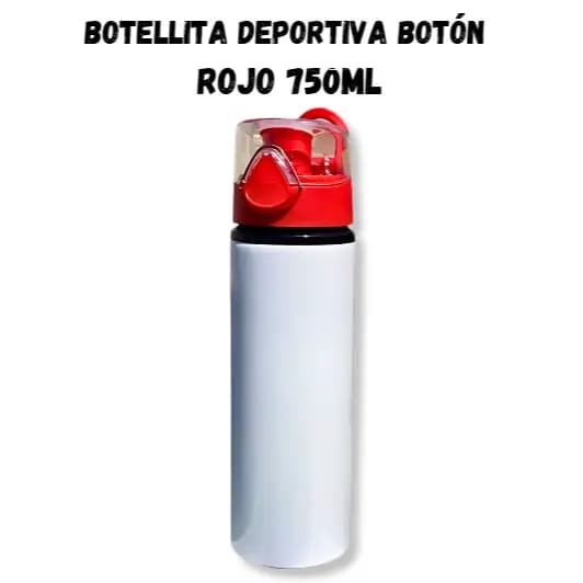Botellita Deportiva 750ml Botón Rojo