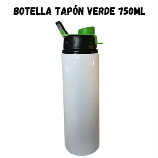 Botellita Deportiva 750ml Tapón Verde