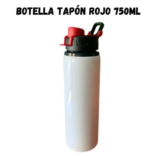 Botellita Deportiva 750ml Tapón Rojo