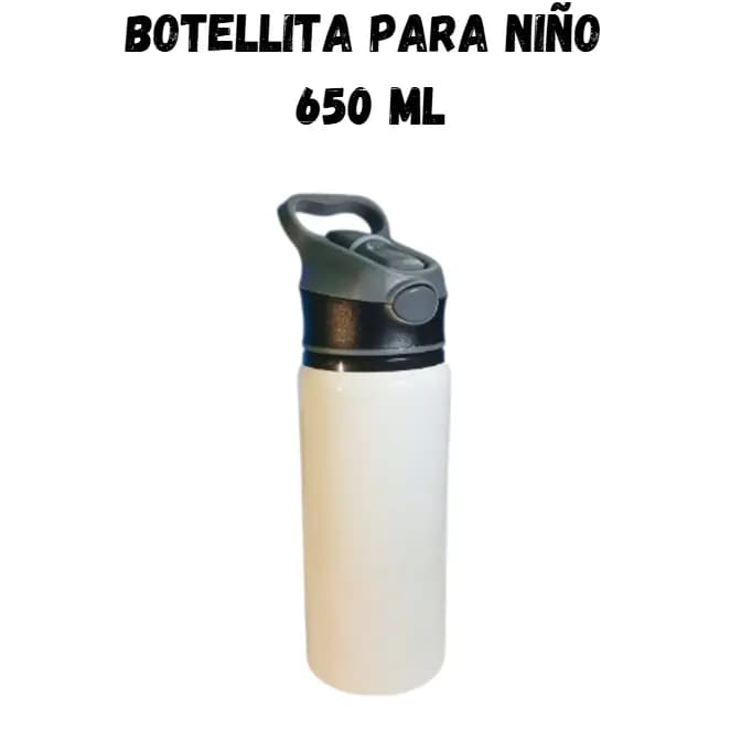 Botellita Niño Negro Deportiva 650ml