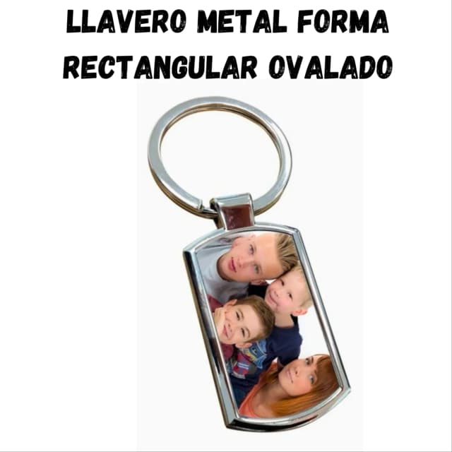 Llavero De Metal Rectangular Semi Ovalado