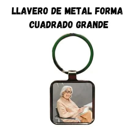 Llavero De Metal Cuadrado Grande