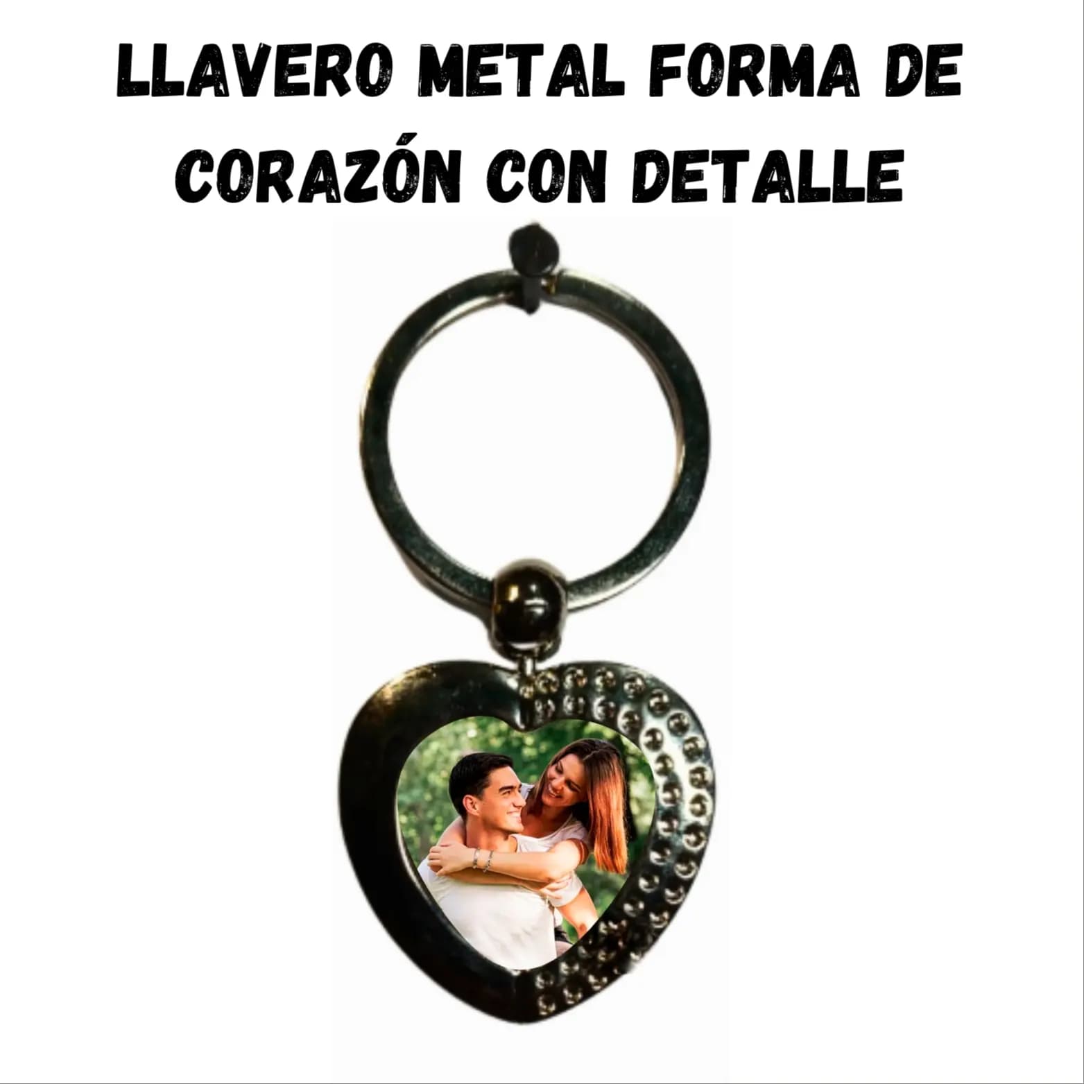 Llavero De Metal Forma Corazon Con Detalle