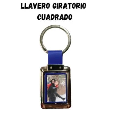 Llavero Giratorio Rectangular Azul