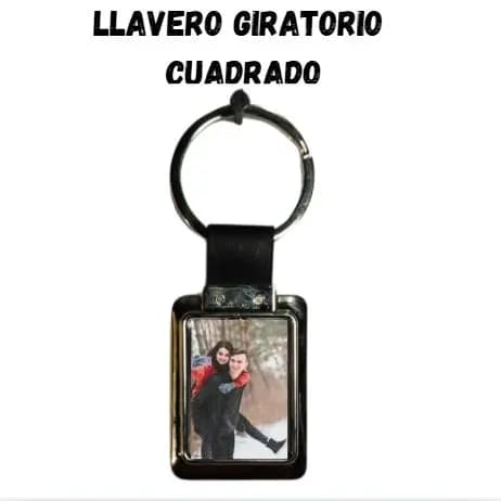 Llavero Giratorio Rectangular Negro