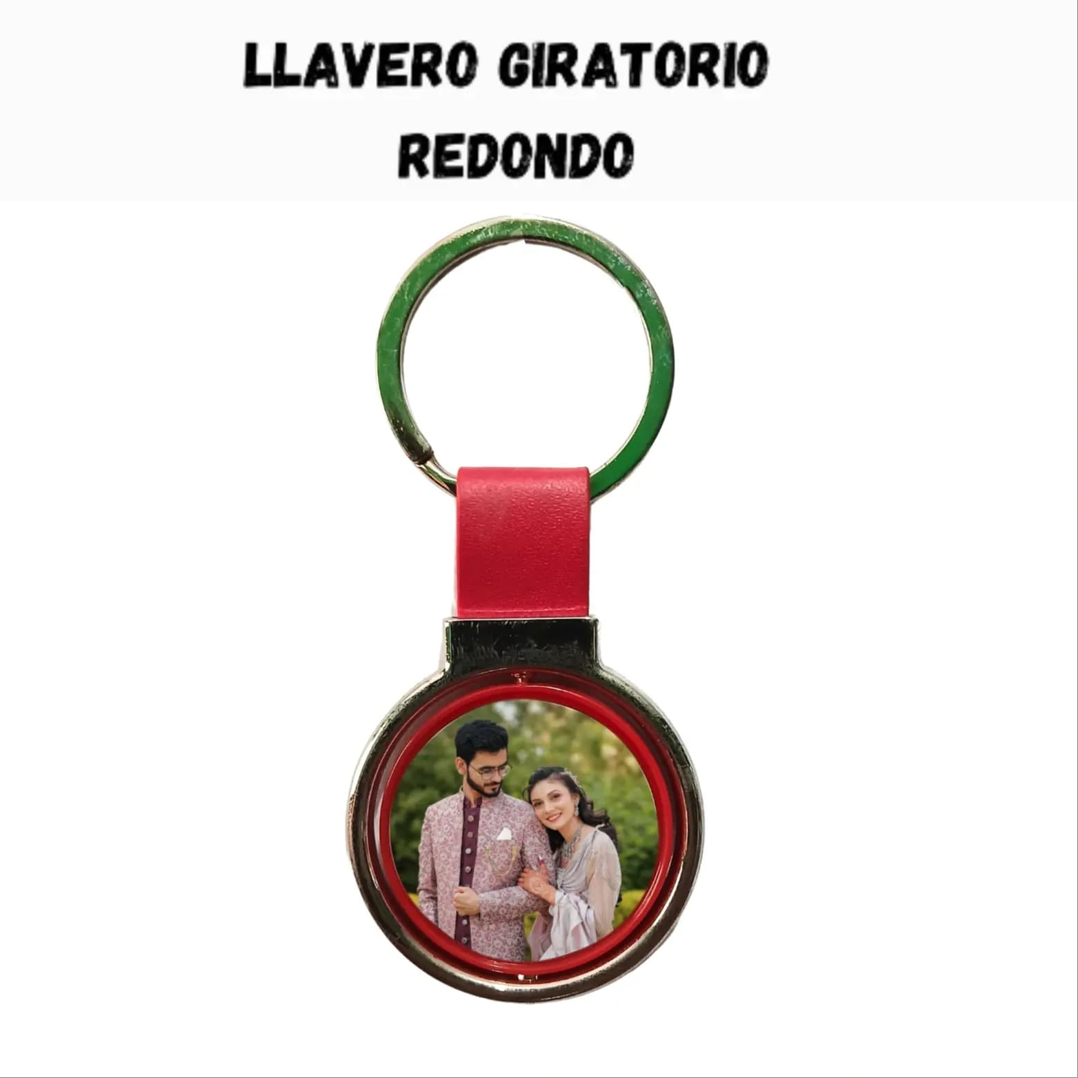 Llavero Giratorio Redondo Rojo