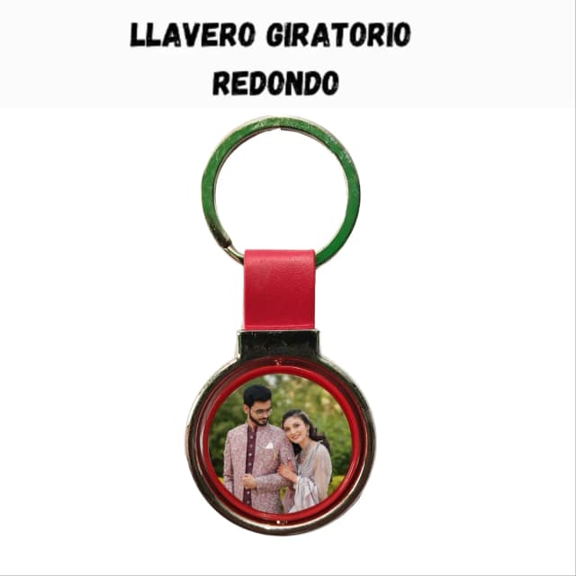 Llavero Giratorio Redondo Rojo