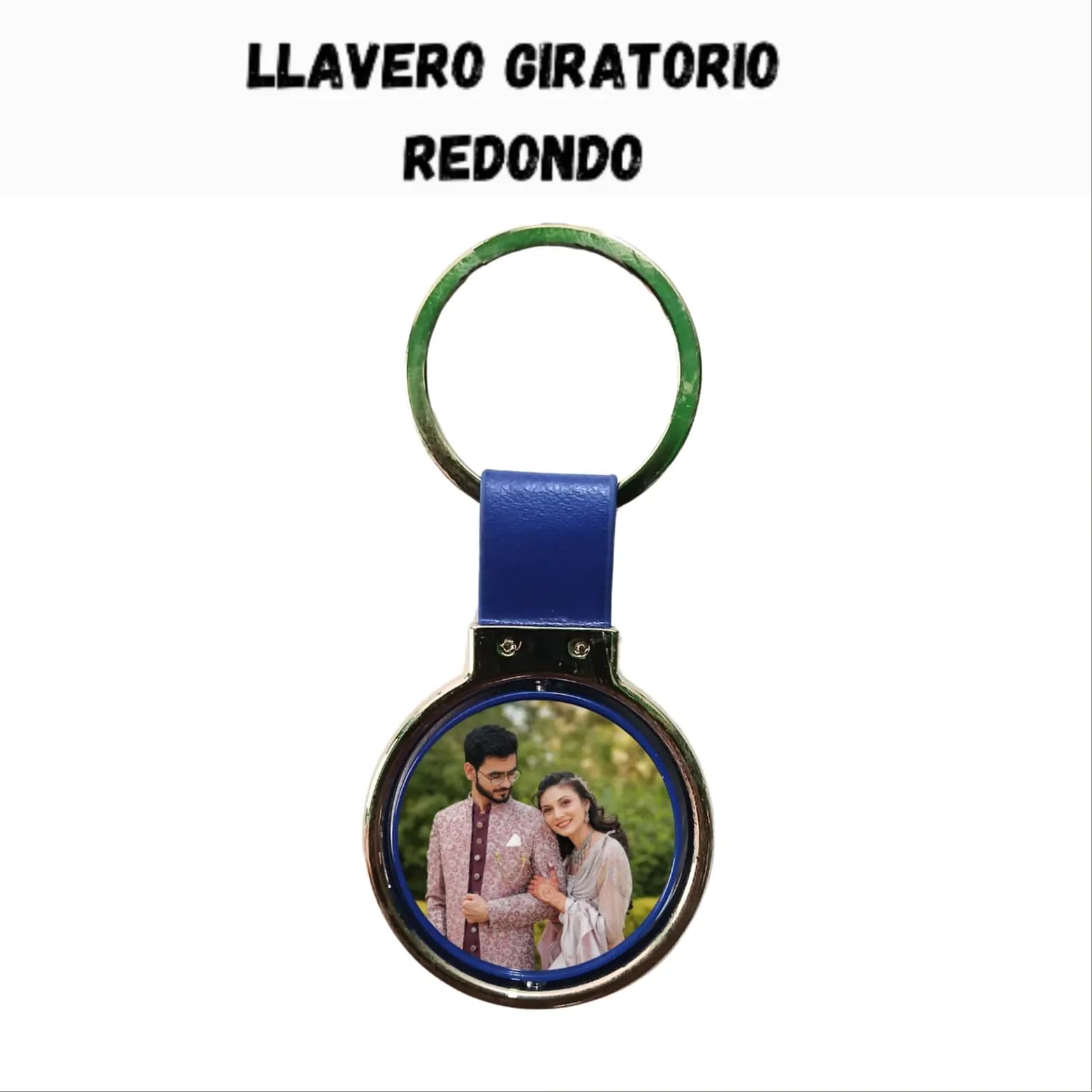 Llavero Giratorio Redondo Azul