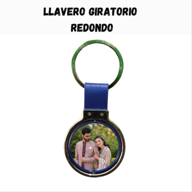 Llavero Giratorio Redondo Azul