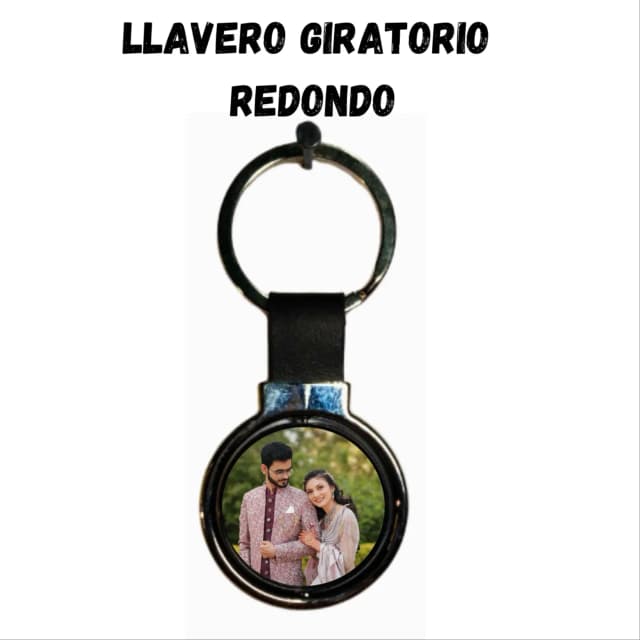 Llavero Giratorio Redondo Negro