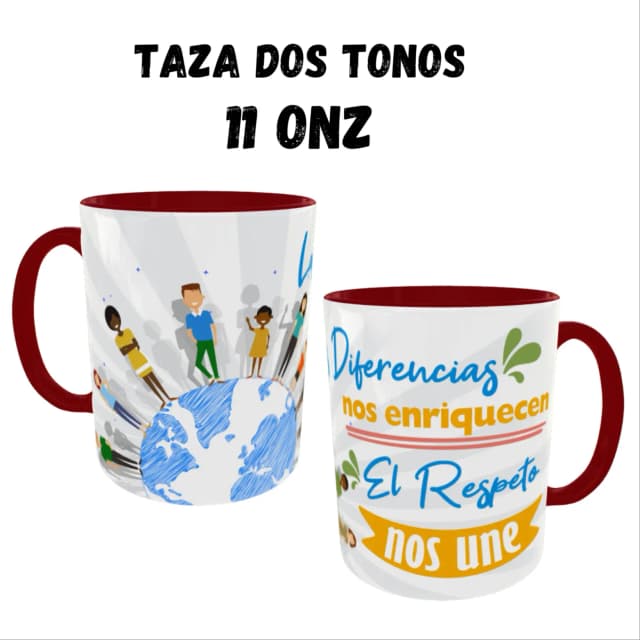 Taza Dos Tonos Vino 11onz