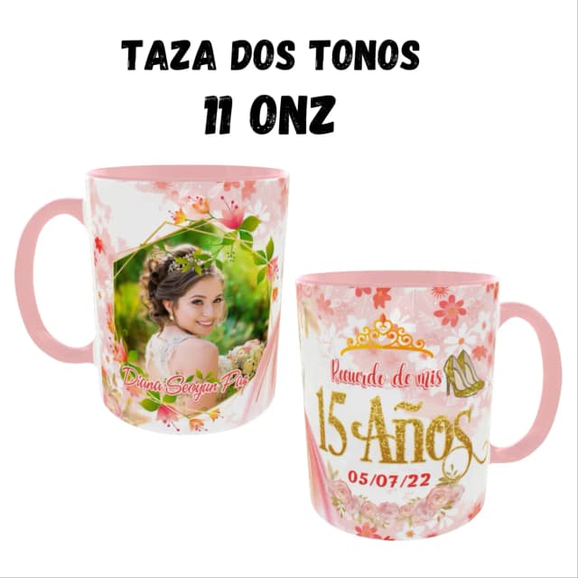 Taza Dos Tonos Rosado 11onz