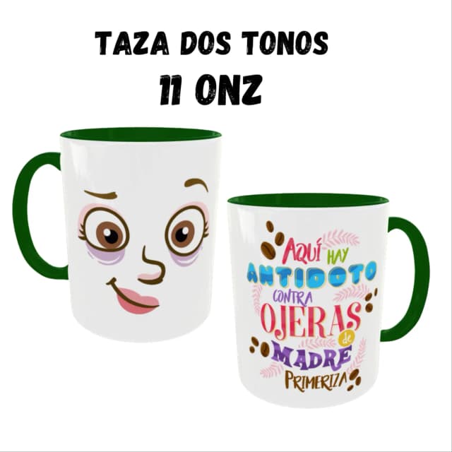 Taza Dos Tonos Verde Oscuro 11onz