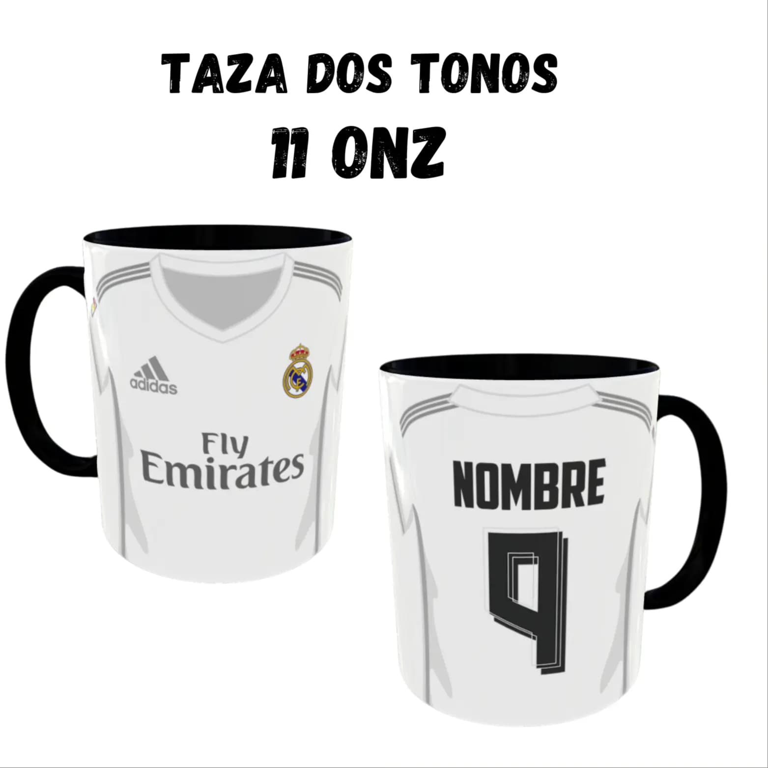Taza Dos Tonos Negro 11onz