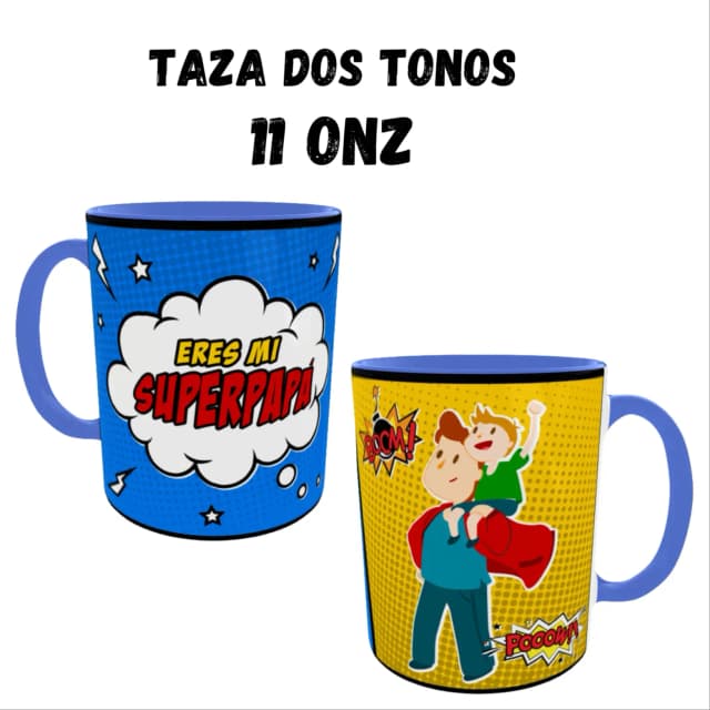 Taza Dos Tonos Azul 11onz