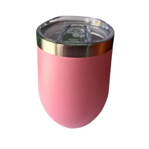 Laser Vaso Vinero Rosado Térmico de Acero 12onz