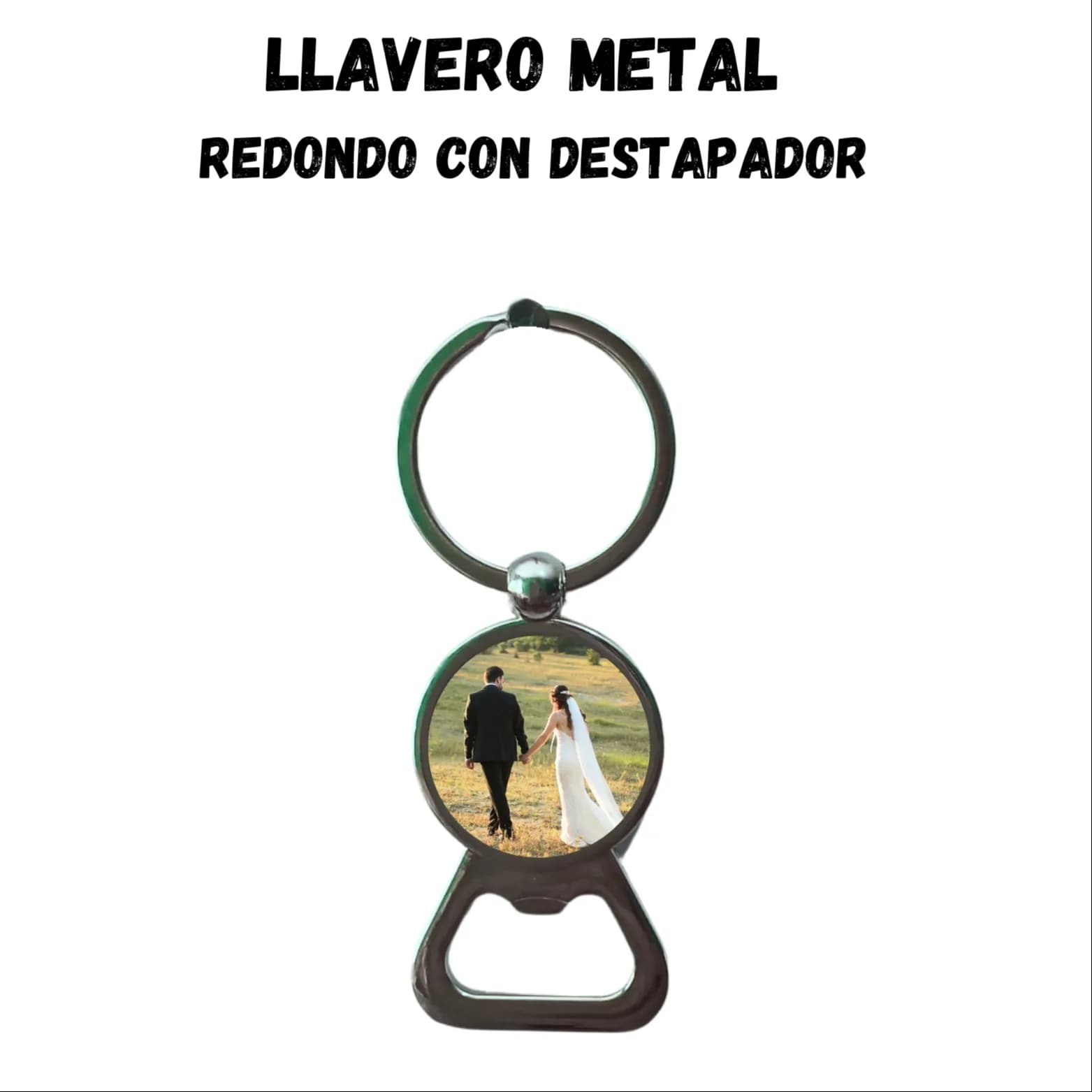 Llavero De Metal Redondo Con Destapador