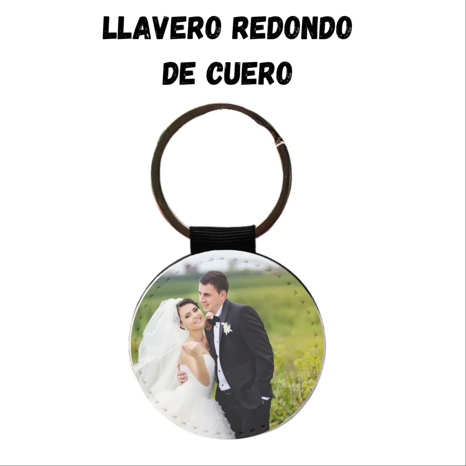Llavero Forma Redondo de Cuero